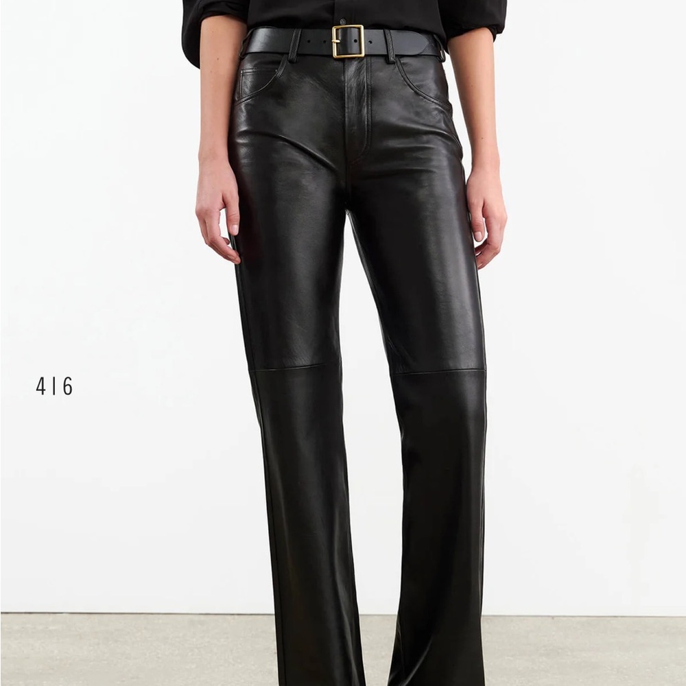 Leather Straight Leg Pants